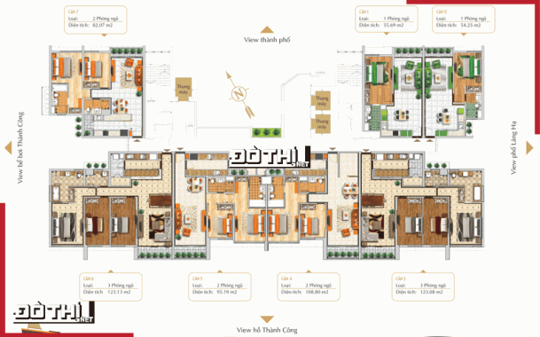 CC BRG Grand Plaza bán căn góc 1PN/54,28m2, BC Đông Bắc, phù hợp đầu tư cho thuê hoặc GĐ trẻ, CK 6%