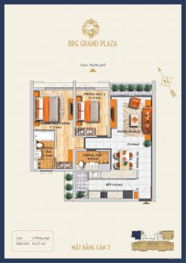 Bán căn góc 2PN chung cư BRG Grand Plaza 16 Láng Hạ giá 6 tỷ full nội thất cao cấp, CK 6%, LS 0%