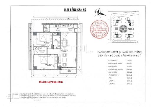 Bán căn hộ chung cư tại dự án CT2 Xuân Phương, Nam Từ Liêm, Hà Nội diện tích 93.6m2 giá 24tr/m2