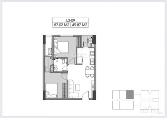 Trực tiếp CĐT BRG - Bán căn 50m2 2 ngủ 2 loggia, thiết kế tối ưu