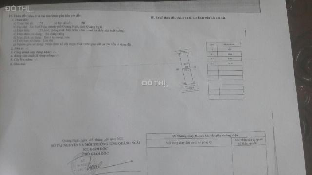 Mặt tiền sông Xưa ngay UBND xã Tịnh Hòa Tp. Quảng Ngãi, có sổ đỏ, giá 9 triệu/m2