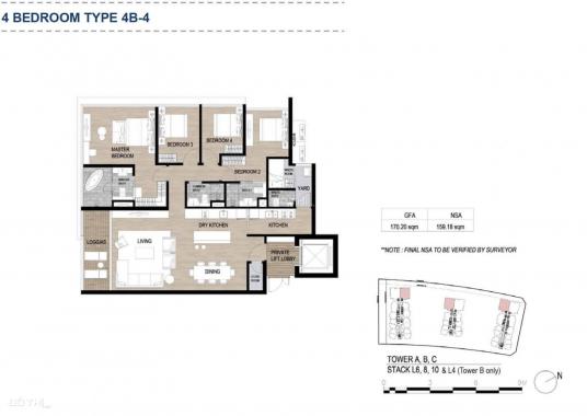 Bán căn hộ Metropole tầng thấp, 4PN - 4WC, nhà hoàn thiện, diện tích 170m2