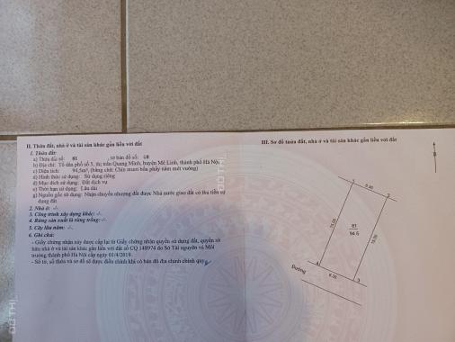 Bán đất dịch vụ tổ 5 thị trấn Quang Minh, Mê Linh