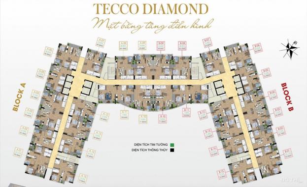 Cần bán nhanh căn 2PN Tecco Diamond Thanh Trì, khu dân cư sầm uất, giá 1,7 tỷ