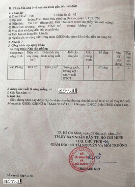 Tòa nhà văn phòng Q1, MT Điện Biên Phủ, 1 hầm + 8 lầu, 157m2 đất, giá 120 tỷ