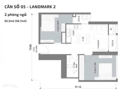 Bán chung cư 62m2 - Khu phức hợp Tân Cảng Sài Gòn - Vinhome Central Park L2