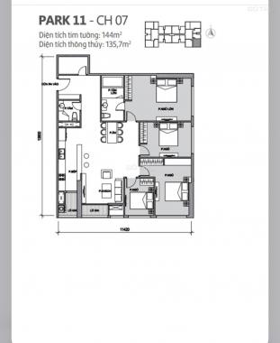 Gia đình chuyển vào Nam sinh sống cần bán nhanh căn hộ 4 PN, 144m2 tại tòa P11 - KĐT Times city