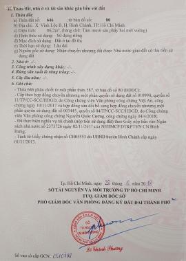 Mở ra 5 lô đất thổ cư sổ hồng riêng gần chợ Vĩnh Lộc B - Võ Văn Vân, giá 1,65 tỷ/86m2, hỗ trợ vay