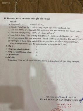 Bán đất tại Xã Vạn Hưng, Vạn Ninh, Khánh Hòa diện tích 5100m2