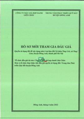 Siêu hiếm - bán đất đấu giá huyện Đông Anh giá chỉ 2xtr/m2