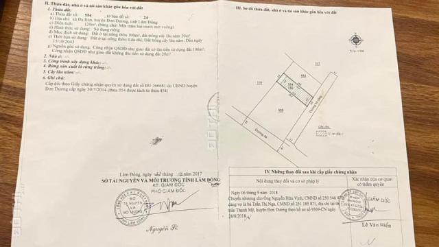 Chính chủ bán đất Suối Thông A2 xã Đạ Ròn Đơn Dương Lâm Đồng