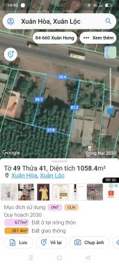 Bán đất tại đường Quốc Lộ 1A, Xã Xuân Hòa, Xuân Lộc, Đồng Nai diện tích 1058m2