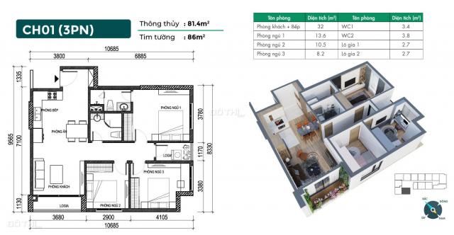 Bán căn góc đẹp nhất dự án Phương Đông Green Home 3PN giá 2,5 tỷ, hỗ trợ lãi suất 0% 18 tháng
