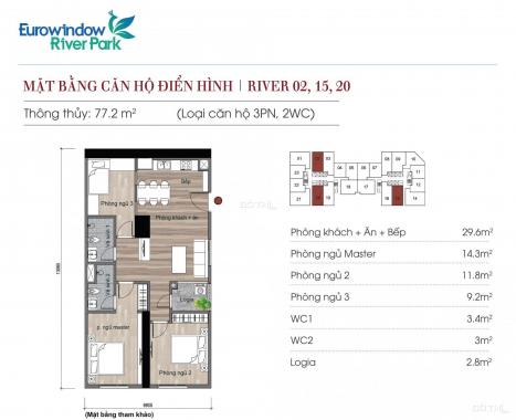 (Chung cư Hà Nội) căn hộ 3PN có giá từ 25 triệu đồng/m2. Ưu đãi chiết khấu lên đến 15%