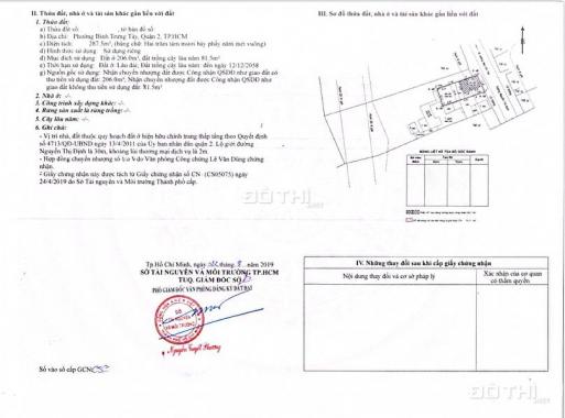 Bán nhà đất mặt tiền Nguyễn Thị Định Bình Trưng Tây 287.5m2