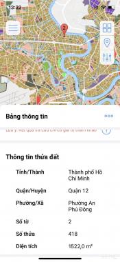 Chính chủ bán 1493,4m2 đất quy hoạch biệt thự tại phường An Phú Đông, Q. 12