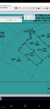 Bán lô đất 1876m2 gần KCN Thạch Quảng, Thạch Thành, Thanh Hóa; giá 2,2tỷ. Sổ đỏ