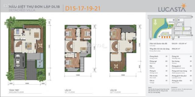 Biệt thự Lucasta Khang Điền Quận 9, DT 320,6m2, 3 tầng, 4PN, nhà thô, sổ hồng