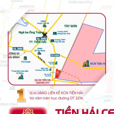 Bán đất nền KĐT kinh tế biển số 1 Thái Bình - Tiền Hải Center City - Giá từ 23 tr/m2
