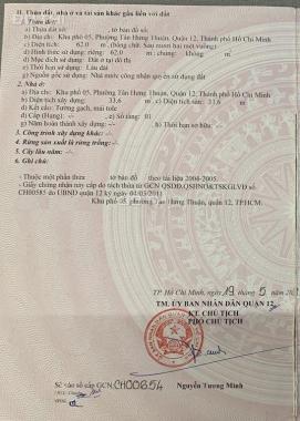 Bán nhà 1/ đường Đông Hưng Thuận 6, gần chợ Cây Sộp, 4x17m, cấp 4