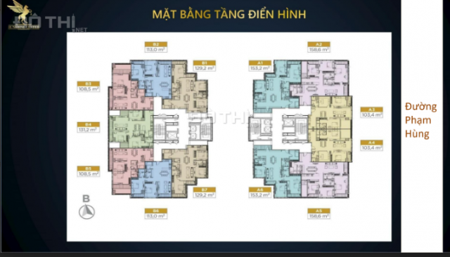 Bán căn 2PN B6 - 113m2 tại Sunshine Center Phạm Hùng, HTLS 0%, CK 6% + 200tr, nhận nhà ở ngay