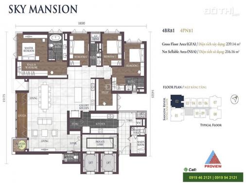 Sky Mansion Feliz En Vista bán căn hộ 4PN full nội thất view sông + Landmark81
