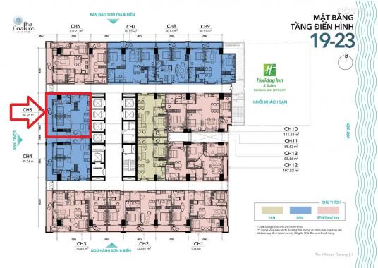 Hot - căn hộ mặt biển Mỹ Khê - 2 ngủ 88m2 - Sở hữu lâu dài - Bàn giao tháng 9/2022 - Chỉ 5,6 tỷ