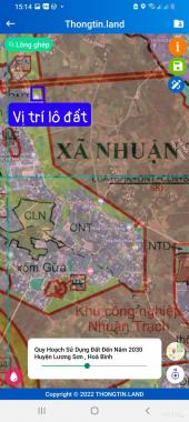Bán 1533m2 đất xã Nhuận Trạch - Lương Sơn - Hoà Bình cạnh KCN Nhuận Trạch giá 11 triệu / m2