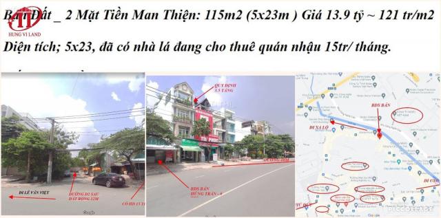 BĐS Hùng Vĩ Land 16 tỷ MTKD Man Thiện Tăng Nhơn Phú A 115 m2 (5x23m) SHR chốt 16 tỷ 30/08/2022