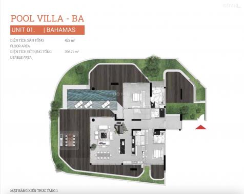 Bán căn Pool Villa Diamond Island tòa Bahamas, DT 871.54m2, sân vườn + hồ bơi riêng