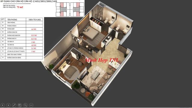 Bán gấp 2 căn ngoại giao hoa hậu tòa Zen Tower dự án Feliz Home 279 Hoàng Mai ZB08, ZB09