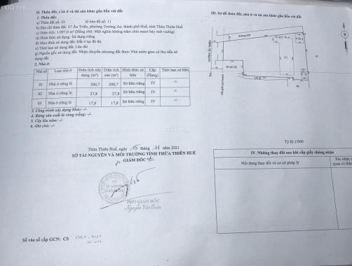 Bán đất tại 27 Ấu Triệu Phường Trường An TP. Huế DT 1.097m2 SHR