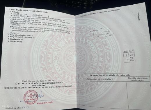 Bán đất thổ cư xã Diên Tân - Diên Khánh, có thổ cư, giá dưới 1 tỷ