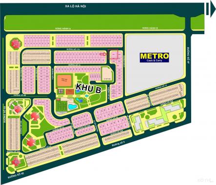 Bán đất biệt thự An Phú An Khánh nền góc khu B ngay gần siêu thị Metro (387,7m2), tel 0909 972 783