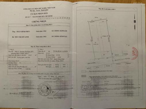 Bán nhà 10x21m, hẻm xe hơi Huỳnh Tấn Phát Quận 7 cách khu chế xuất 400m