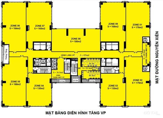 Cho thuê MBKD DT 44 - 93m2 shop chân đế chung cư mặt đường Nguyễn Xiển