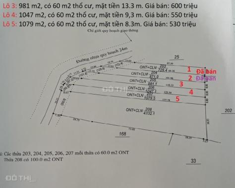 Bán đất thổ cư 1000 m2 giá 450 triệu, đất mặt tiền đường nhựa liên huyện, quá rẻ để đầu tư