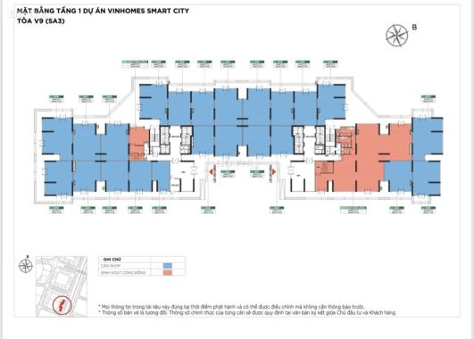 Cho thuê shop chân đế tòa SA3 với 1200 căn hộ - Từ 37m2 đến 82m2 - Chỉ có 23 căn shop - Vin Smart