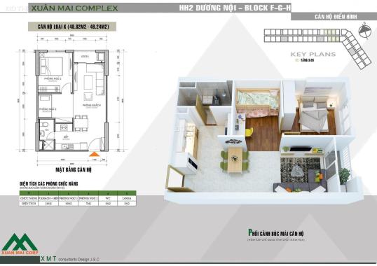 Bán căn 1 + 1 50m2 giá tốt tòa Xuân Mai Complex. LH - 0982 511 503