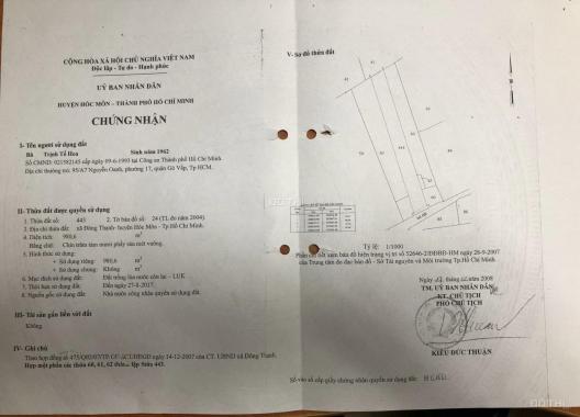 Bán Gấp 30*100m=3.000m2 Đất TCLN Xã Đông Thạnh-Hóc Môn,Chỉ 3,3Tr/m2