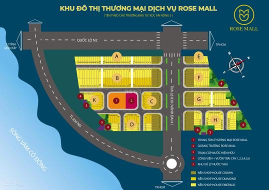 Cần bán lô B - 13 KDC An Nông 5, 2 mặt tiền DT 830 và QL N2, TT Đức Hòa, SHR