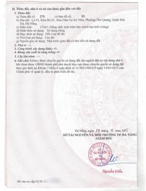 Chủ kẹt tiền bán lô góc 2 mặt tiền Ngô Quyền và Mân Quang 11, 172m2 (8,7x20m), Đông Nam giá đầu tư