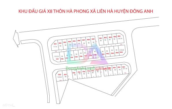 Bán đất đấu giá X8 Hà Phong Liên Hà Đông Anh bìa làng view công viên