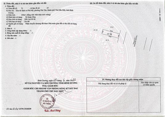 Bán nhà trệt lầu mặt tiền ngay cụm công nghiệp phường Phú Tân TDM DT 5x20m thổ cư 100% giá 4,8 tỷ
