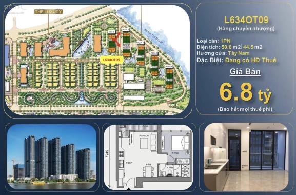 Bán 6.8 tỷ căn hộ 2PN Vinhomes Golden River Ba Son - 50.6m2 Tầng Cao-  Hoàn thiện CĐT