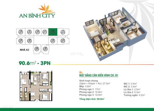 Chính chủ cần bán nhanh căn hộ chung cư An Bình City Đường Phạm Văn Đồng