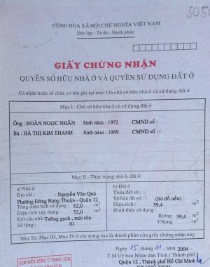 BÁN NHÀ NGUYỄN VĂN QUÁ, 4x15m, LỬNG ĐÚC, GẦN NHÀ HÀNG ĐÔNG PHƯƠNG