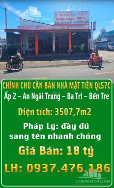 CHÍNH CHỦ CẦN BÁN NHÀ MẶT TIỀN QL57C.