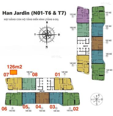 Bán Căn 06 toà N01T7 Han jadin Ngoại Giao Đoàn, 3 phòng ngủ 126m2 Giá không thể rẻ hơn được nữa
