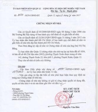 CẦN BÁN NHANH LÔ ĐẤT 2 MẶT TIỀN TRƯỚC SAU TẠI PHƯỜNG THẠNH XUÂN, QUẬN 12, TP. HỒ CHÍ MINH.